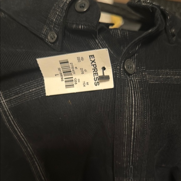 Express Men's Black Checkered Shirt - Picture 3 of 3